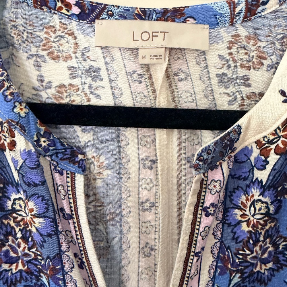 LOFT Floral Blue and White Dress - Picture 2 of 2
